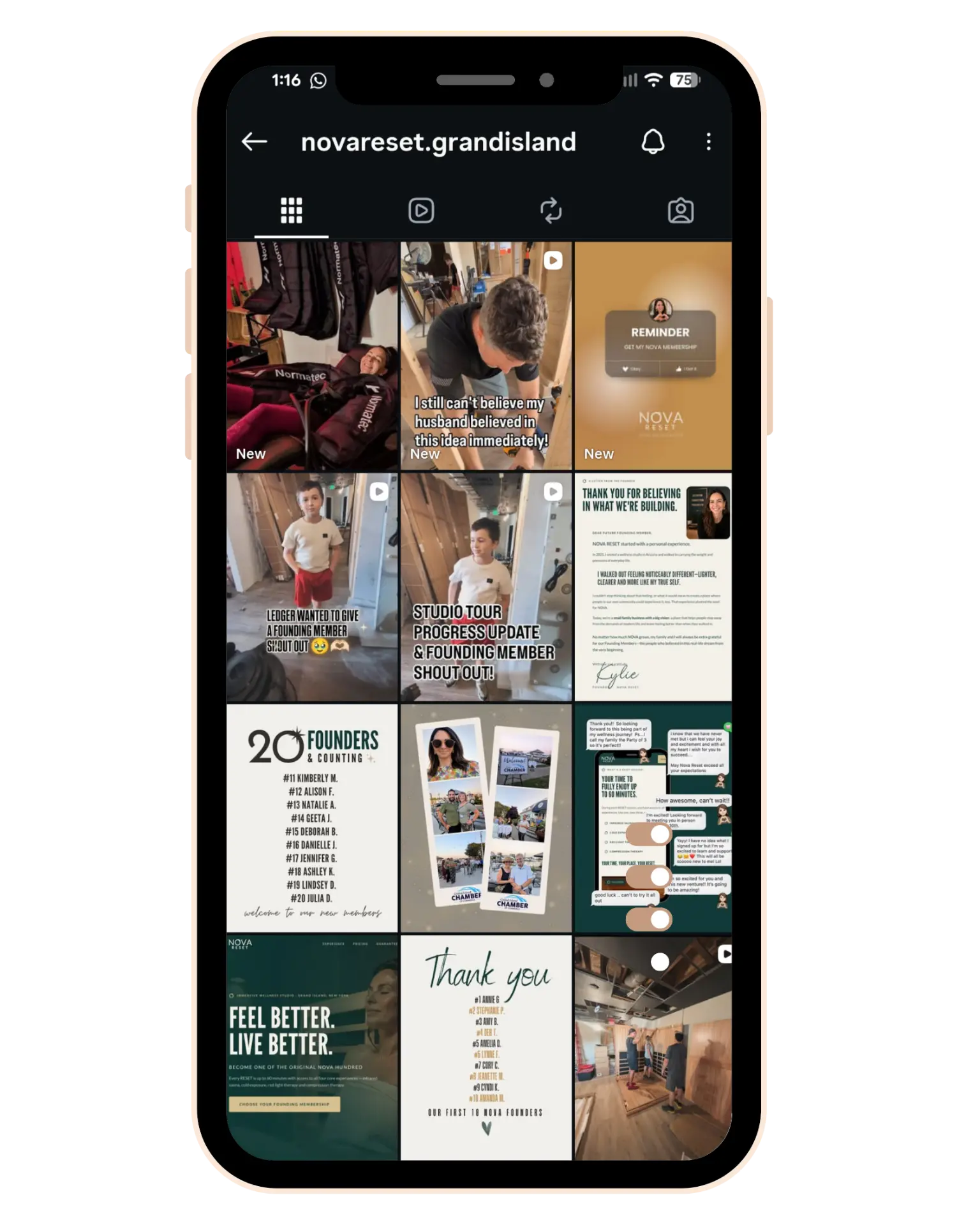 A sample of recent posts from @novareset.grandisland on Instagram